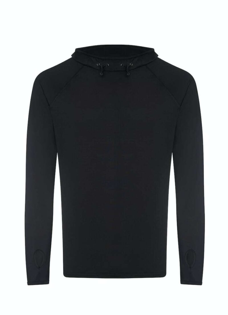 jc037-jet_black-a1 Just Cool MENS COOL COWL NECK TOP - Κατάμαυρο