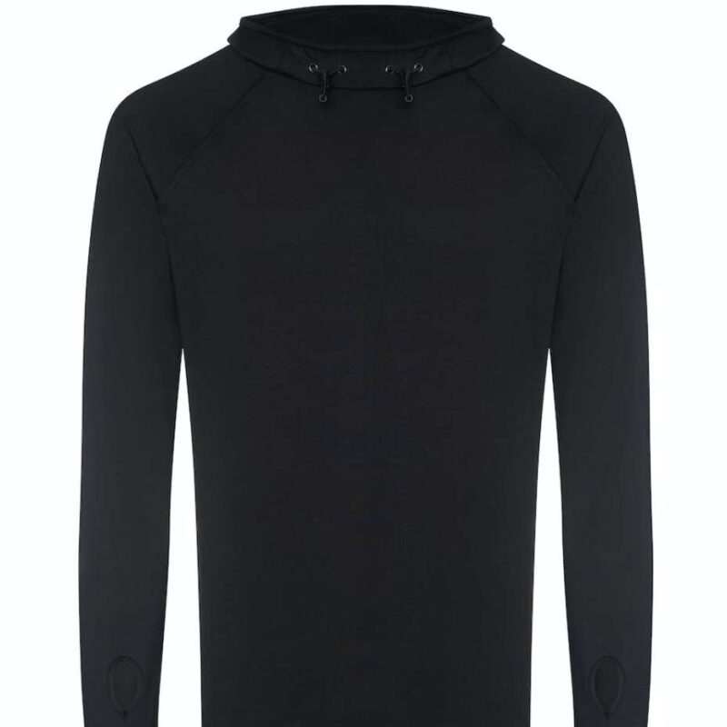 jc037-jet_black-a1 Just Cool MENS COOL COWL NECK TOP - Κατάμαυρο