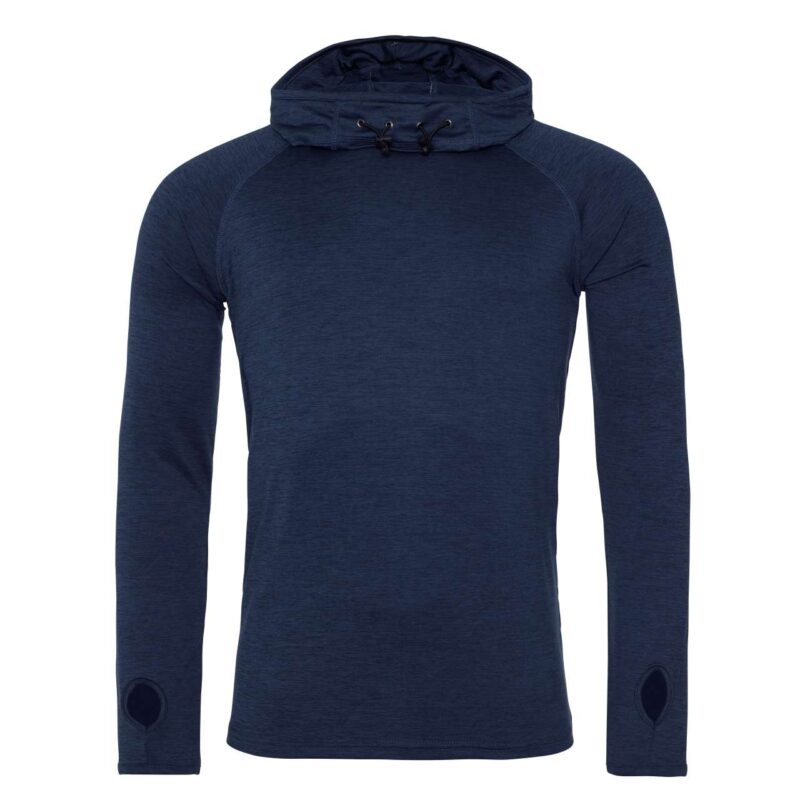 jc037-navy_melange-a1 Just Cool MENS COOL COWL NECK TOP - Navy Melange