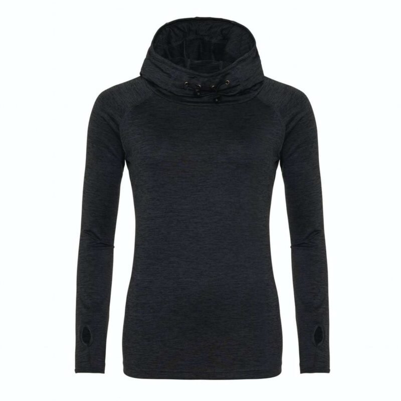 jc038-black_slate_melange-a1 Just Cool Γυναικείο COOL COWL NECK TOP - Black Slate Melange