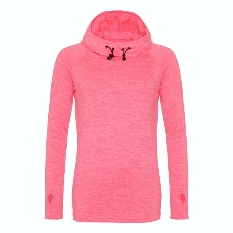jc038-electric_pink_melange-a1 Just Cool Γυναικείο COOL COWL NECK TOP - Electric Pink Melange