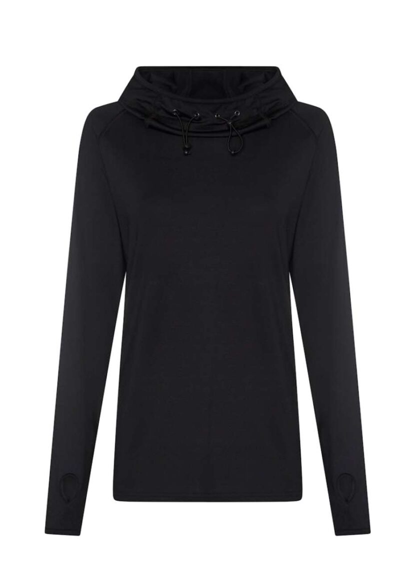 jc038-jet_black-a1 Just Cool Γυναικείο COOL COWL NECK TOP - Κατάμαυρο