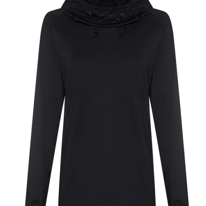 jc038-jet_black-a1 Just Cool Γυναικείο COOL COWL NECK TOP - Κατάμαυρο