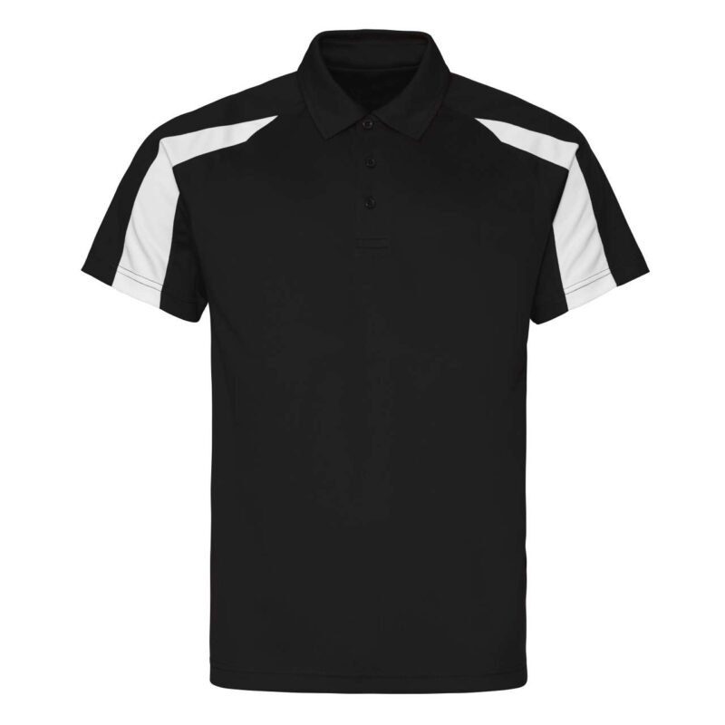 jc043-jet_blackarctic_white-a1 Just Cool CONTRAST COOL POLO - Jet Black/Arctic White