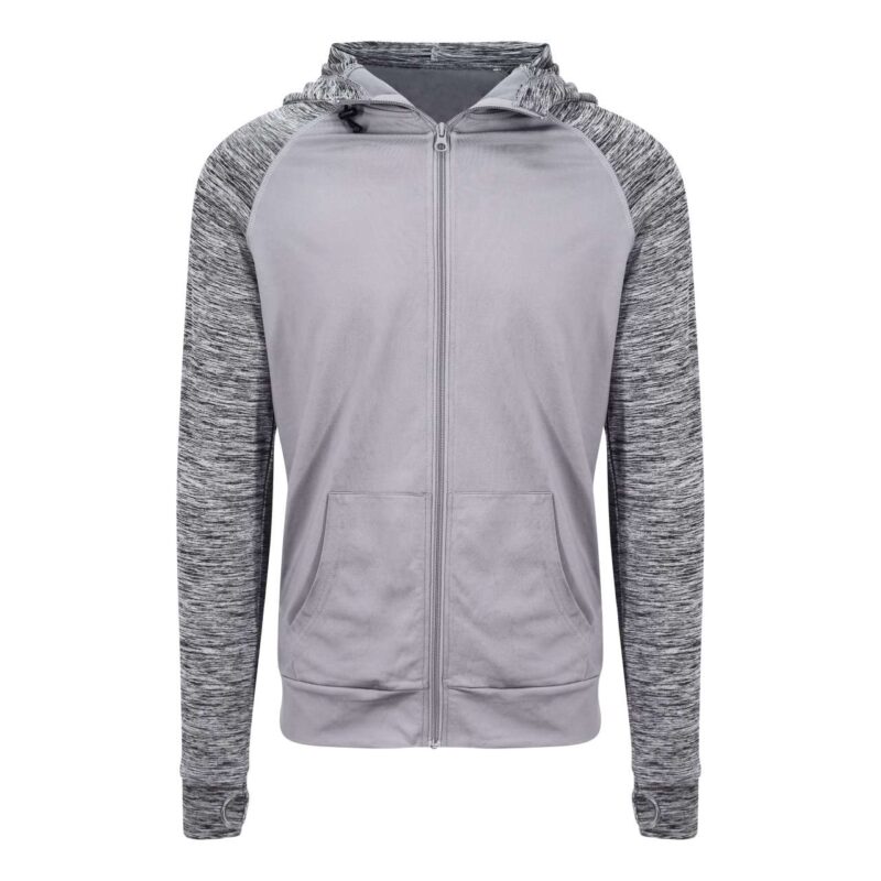 jc057-greygrey_melange-a1 Just Cool SOL'S K-UP CONTRAST ZOODIE - Grey/Grey Melange