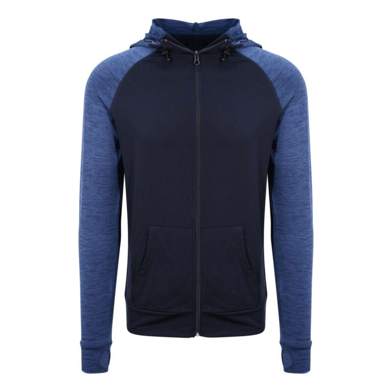 jc057-navynavy_melange-a1 Just Cool SOL'S K-UP CONTRAST ZOODIE - Navy/Navy Melange