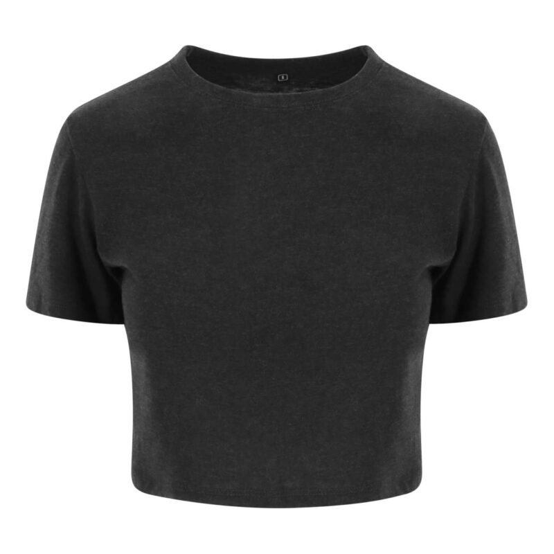 jt006-heather_black-a1 Just Ts Γυναικείο T-shirt TRI-BLEND CROPPED - 40% Viscose/40% Cotton/20% Polyester
