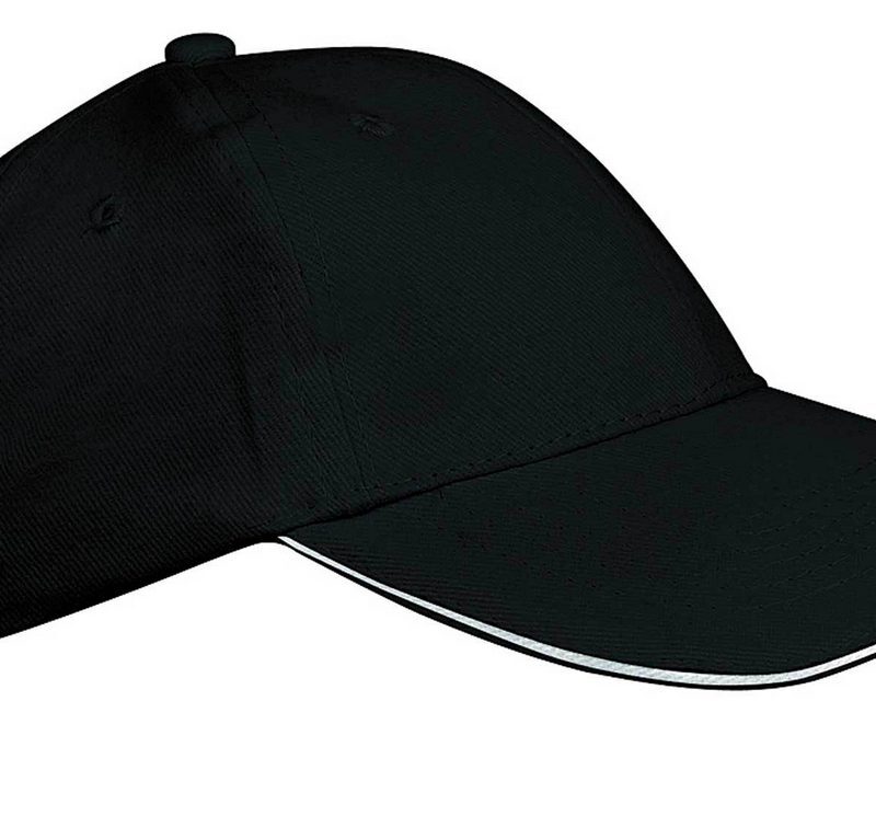 ka042-black_white-a1 K-UP ORLANDO KIDS - KIDS' 6 PANELS CAP - Μαύρο και Λευκό