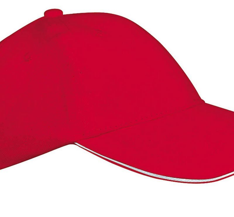 ka042-red_white-a1 K-UP ORLANDO KIDS - KIDS' 6 PANELS CAP - Κόκκινο/Λευκό