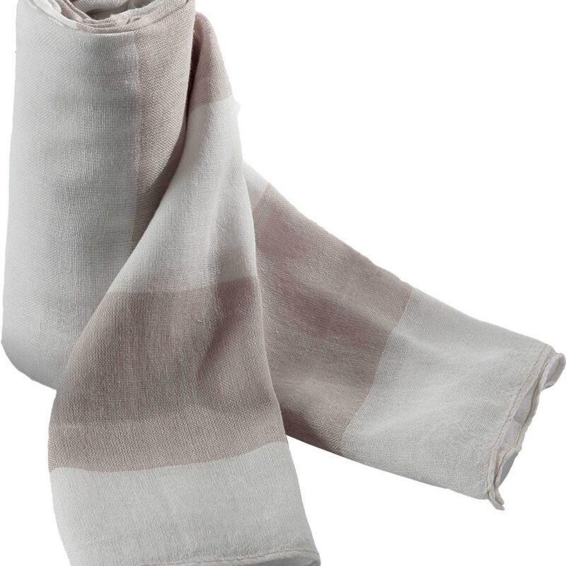 ka067-beige_white-a1 K-UP CHECHE SCARF - μπεζ/λευκό