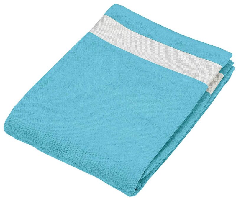 Kariban BEACH TOWEL - Τυρκουάζ/Λευκό