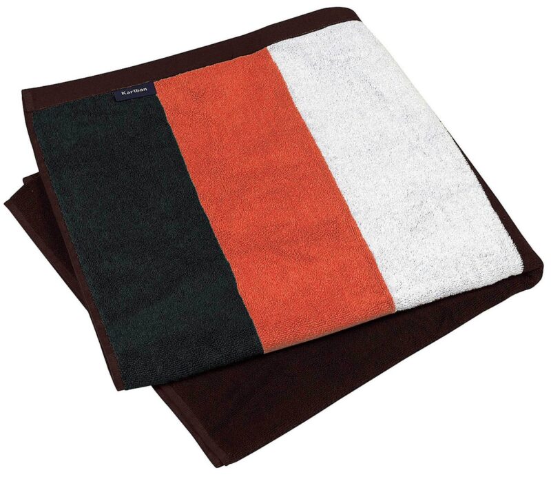 Kariban STRIPED BEACH TOWEL - Μαύρο/Πορτοκαλί/Λευκό/Σοκολατί