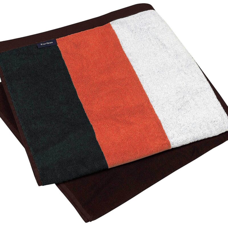 ka121-black_orange_white_chocolate-a1 Kariban STRIPED BEACH TOWEL - Μαύρο/Πορτοκαλί/Λευκό/Σοκολατί