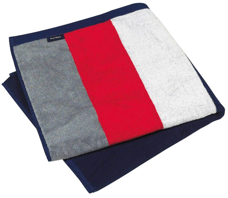 Kariban STRIPED BEACH TOWEL - Γκρι/Κόκκινο/Λευκό/Ναυτικό μπλε