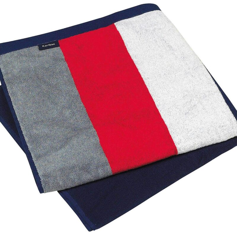 ka121-grey_red_white_navy-a1 Kariban STRIPED BEACH TOWEL - Γκρι/Κόκκινο/Λευκό/Ναυτικό μπλε