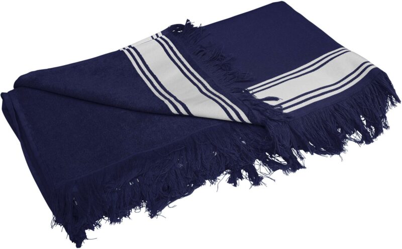 ka128-navy_white-a1 Kariban FOUTA TOWEL - Μπλε μαριν/Λευκό