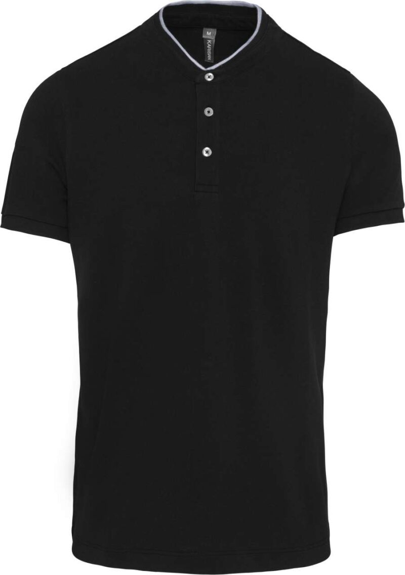 ka223-blackoxford_grey-a1 Kariban SOL'S Ανδρικό Κοντομάνικο Μπλουζάκι Πόλο με Γιακά Μανταρίν - Black/Oxford Grey