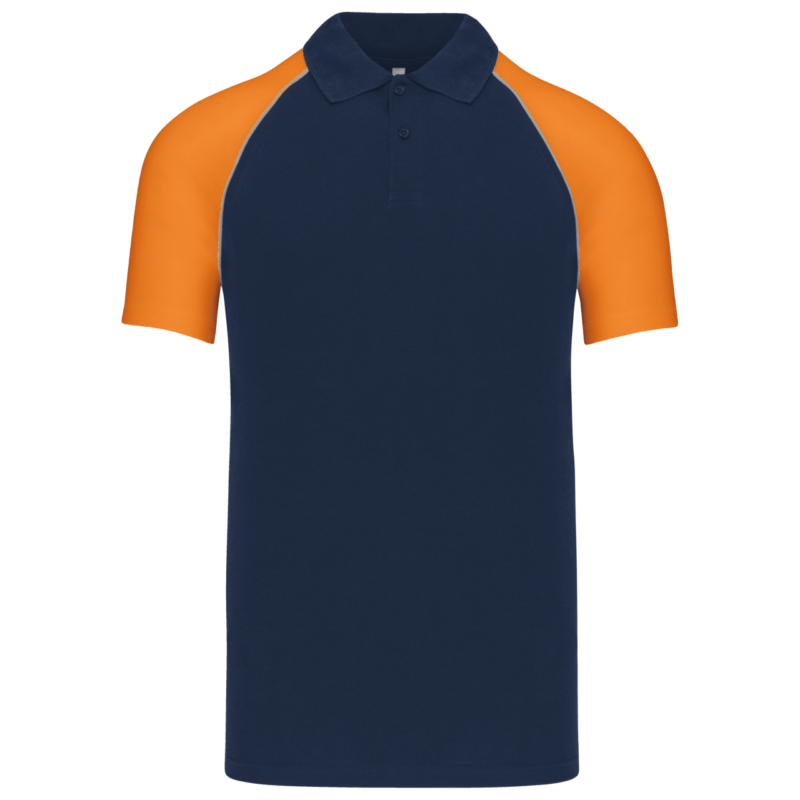 ka226-navy_orange-a1 Kariban BASEBALL - SHORT-SLEEVED POLO SHIRT - Μπλε μαριν/Λευκό