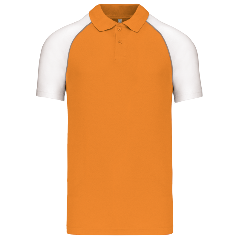 ka226-orange_white-a1 Kariban BASEBALL - SHORT-SLEEVED POLO SHIRT - Πορτοκαλί/Λευκό