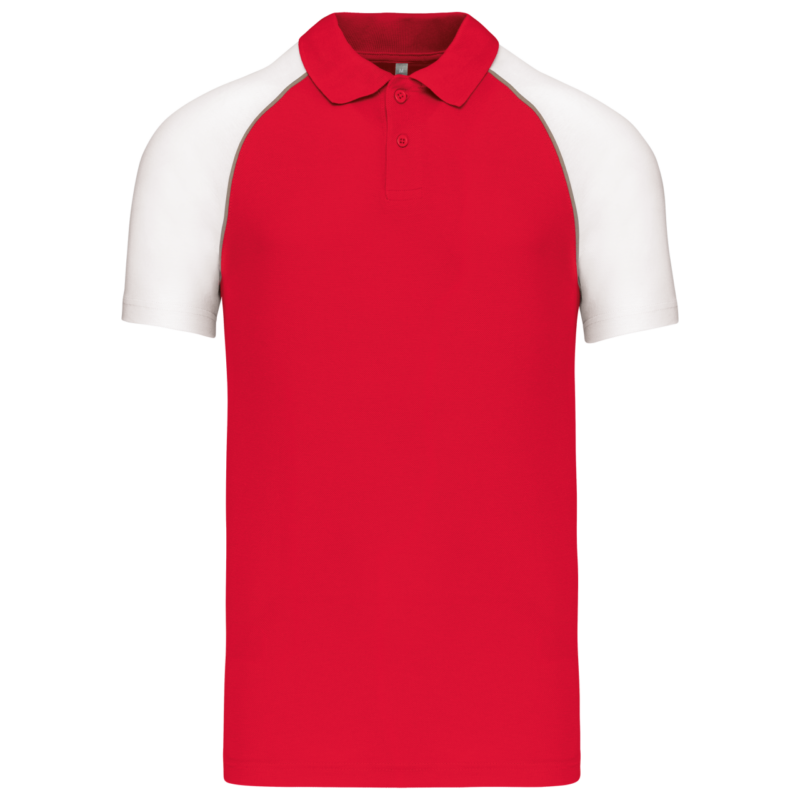 ka226-red_white-a1 Kariban BASEBALL - SHORT-SLEEVED POLO SHIRT - Κόκκινο/Λευκό