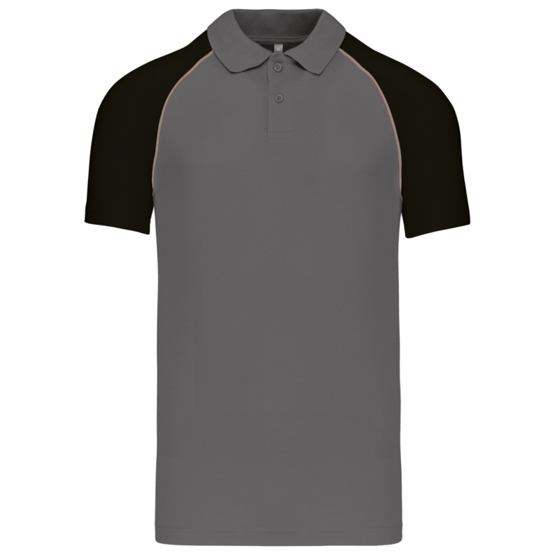 ka226-slate_grey_black-a1 Kariban BASEBALL - SHORT-SLEEVED POLO SHIRT - Ανθρακί/Μαύρο