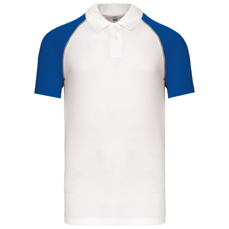 ka226-white_royal_blue-a1 Kariban BASEBALL - SHORT-SLEEVED POLO SHIRT - Λευκό/Βασιλικό Μπλε