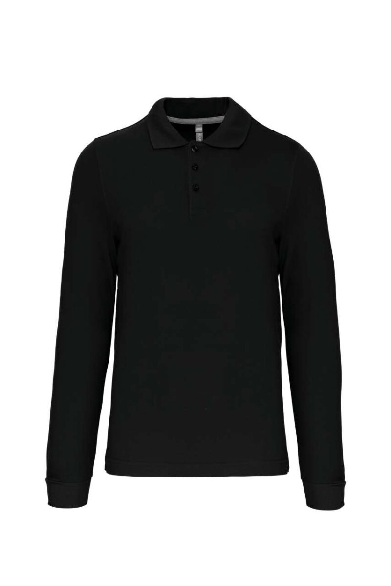ka243-black-a2 Kariban MEN'S LONG-SLEEVED POLO SHIRT - Μαύρο