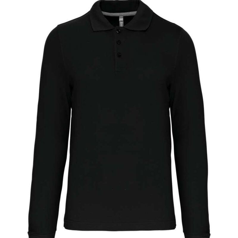 ka243-black-a2 Kariban MEN'S LONG-SLEEVED POLO SHIRT - Μαύρο