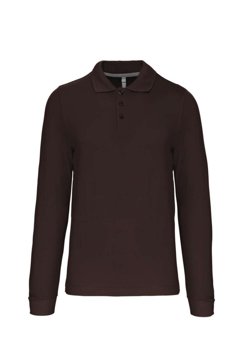 ka243-chocolate-a2 Kariban MEN'S LONG-SLEEVED POLO SHIRT - Σοκολατί