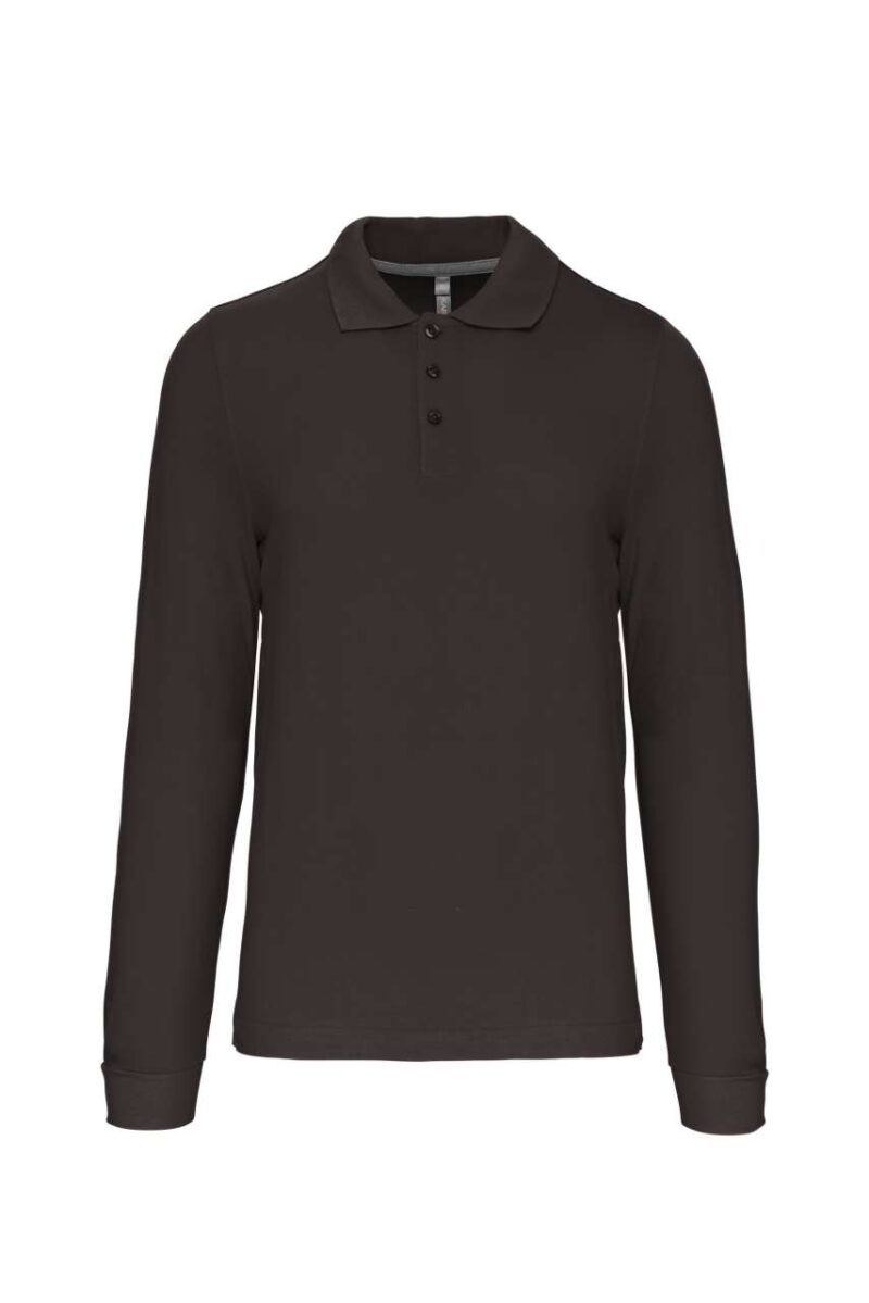 Kariban MEN'S LONG-SLEEVED POLO SHIRT - Σκούρο Γκρι