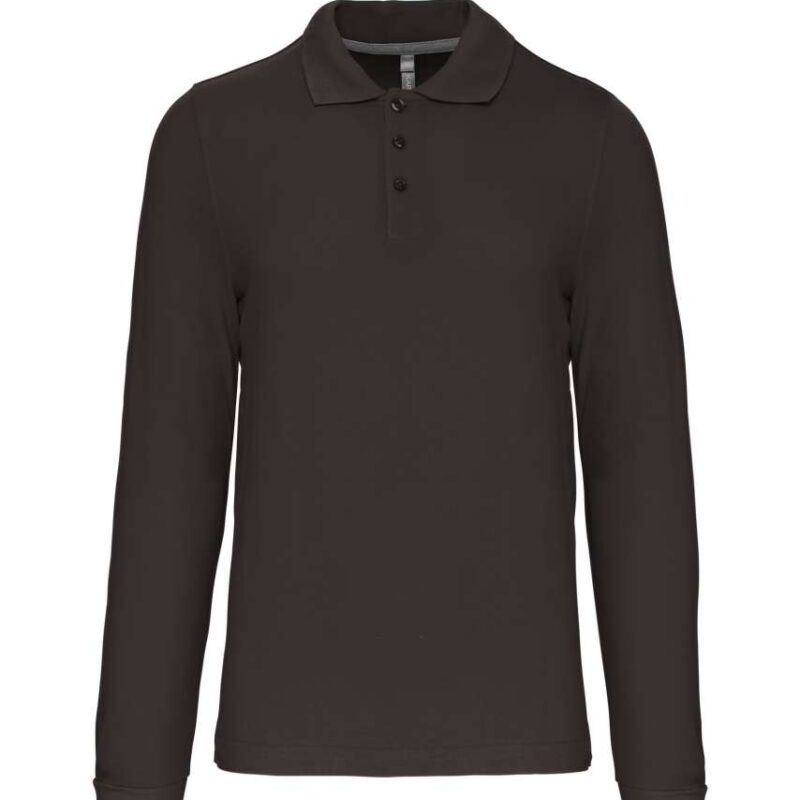 ka243-dark_grey-a2 Kariban MEN'S LONG-SLEEVED POLO SHIRT - Σκούρο Γκρι
