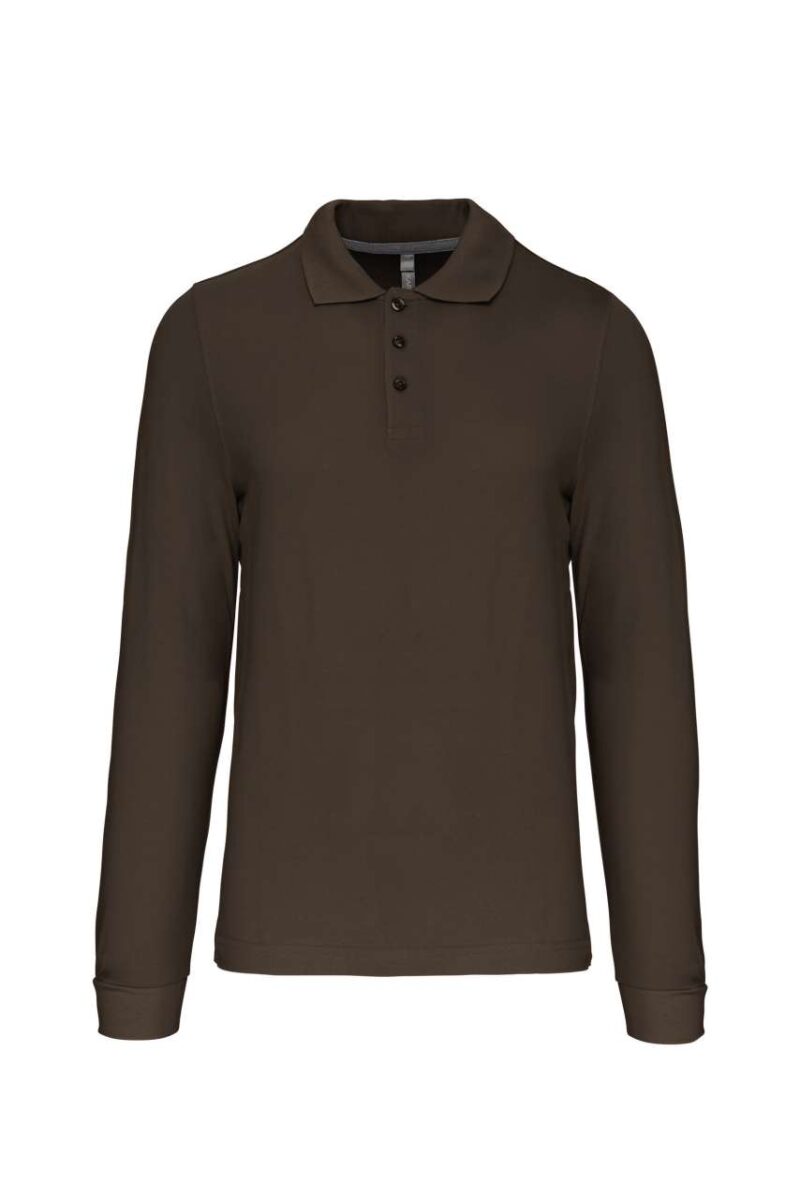 ka243-dark_khaki-a2 Kariban MEN'S LONG-SLEEVED POLO SHIRT - Σκούρο Χακί