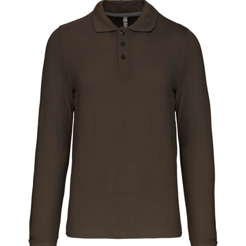 ka243-dark_khaki-a2 Kariban MEN'S LONG-SLEEVED POLO SHIRT - Σκούρο Χακί