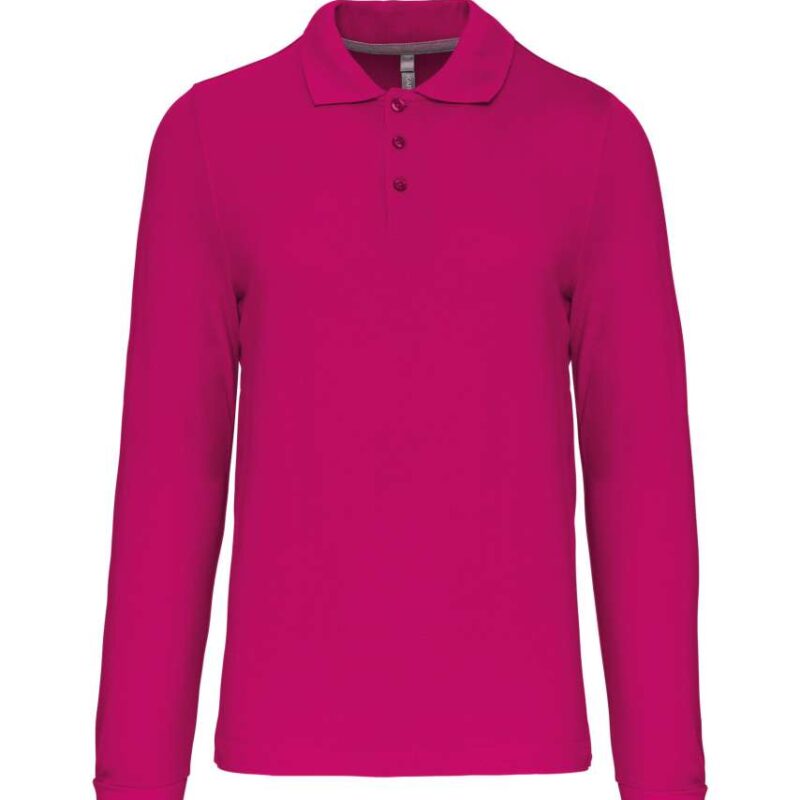 ka243-fuchsia-a2 Kariban MEN'S LONG-SLEEVED POLO SHIRT - Φούξια