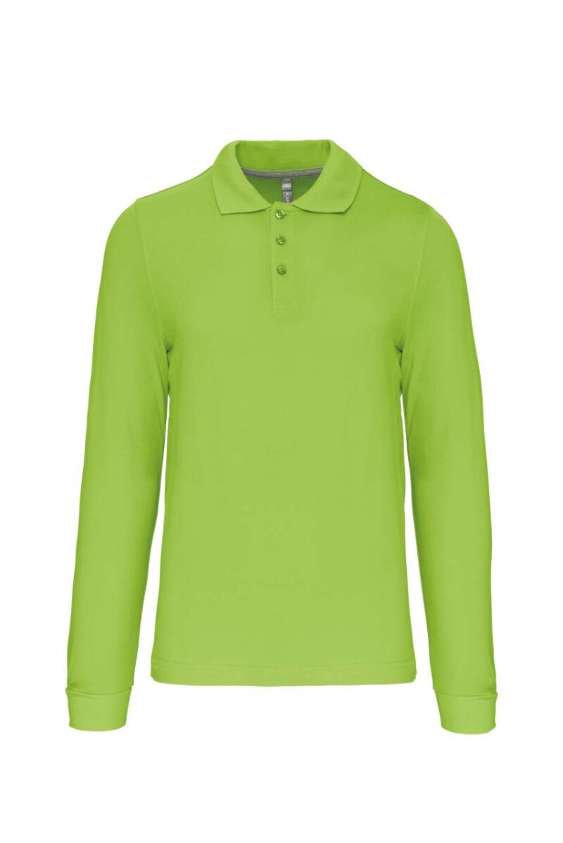 ka243-lime-a2 Kariban MEN'S LONG-SLEEVED POLO SHIRT - Λαχανί