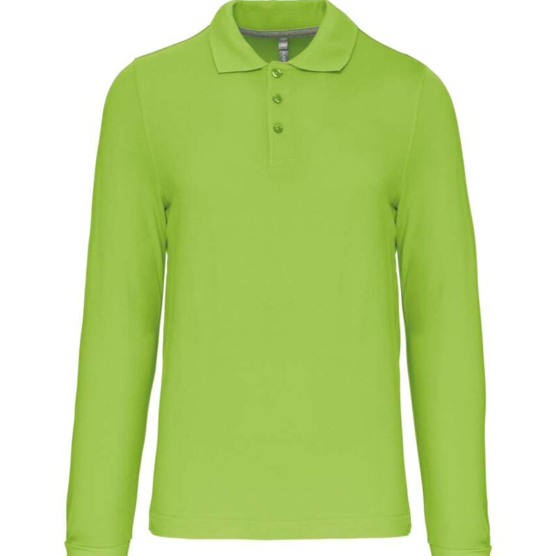 ka243-lime-a2 Kariban MEN'S LONG-SLEEVED POLO SHIRT - Λαχανί