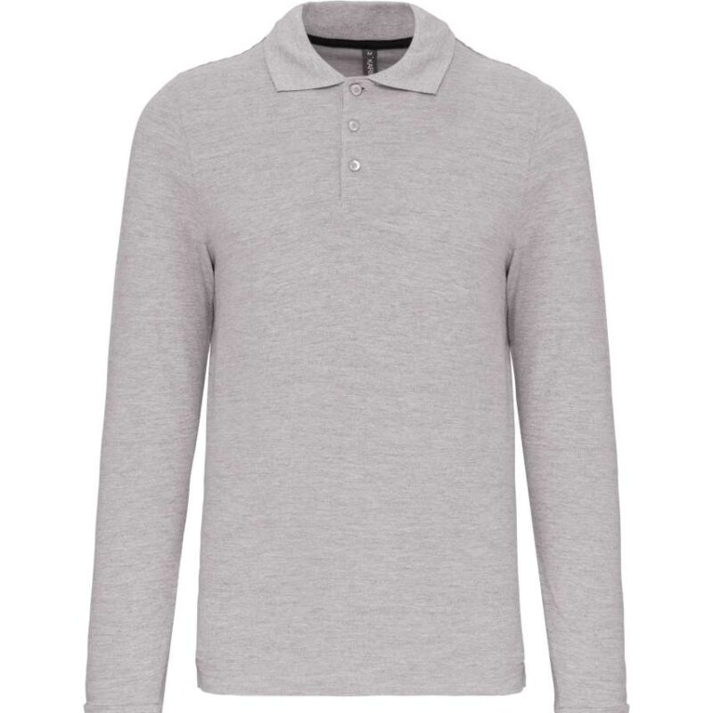 ka243-oxford_grey-a2 Kariban MEN'S LONG-SLEEVED POLO SHIRT - 90% Βαμβάκι/10% Βισκόζη