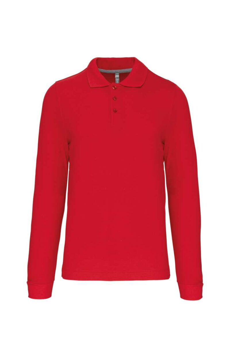 ka243-red-a2 Kariban MEN'S LONG-SLEEVED POLO SHIRT - Κόκκινο