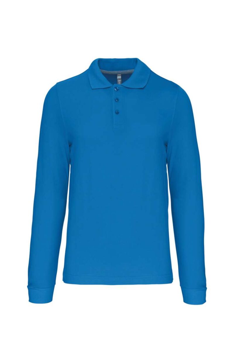 ka243-tropical_blue-a2 Kariban MEN'S LONG-SLEEVED POLO SHIRT - Τροπικό Μπλε