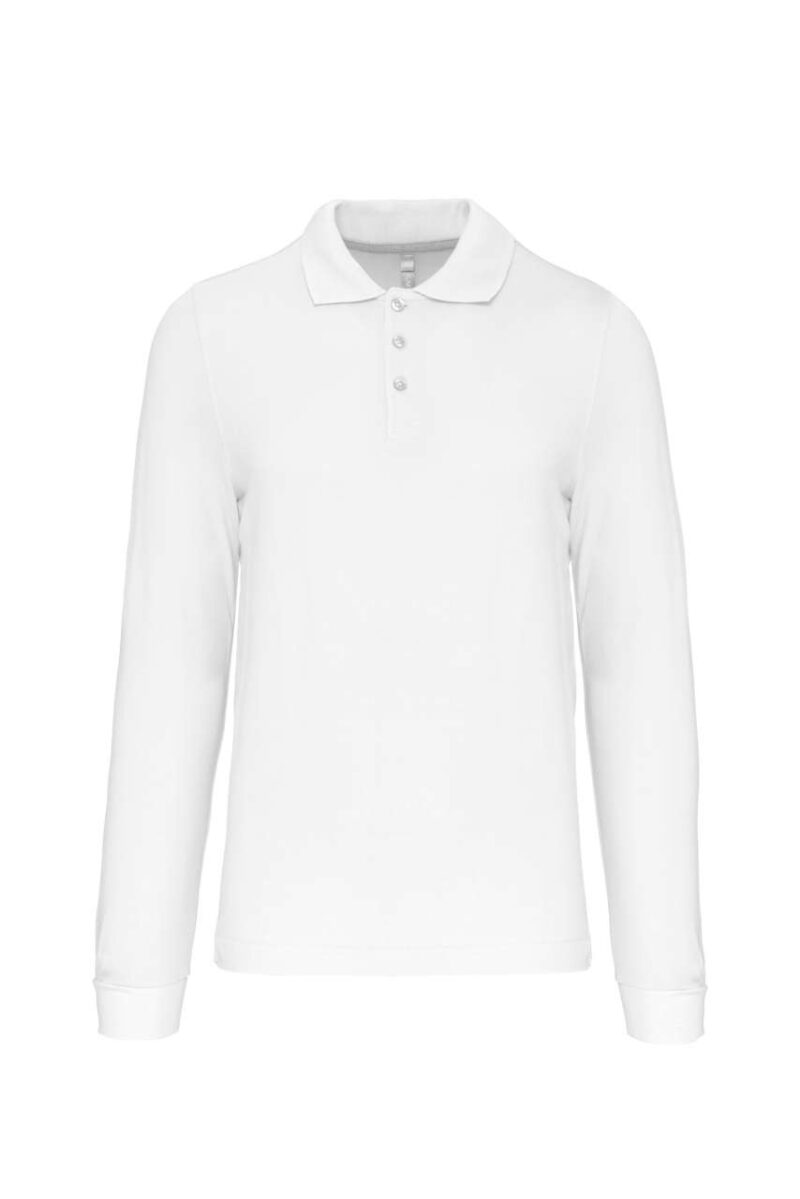ka243-white-a2 Kariban MEN'S LONG-SLEEVED POLO SHIRT - Λευκό