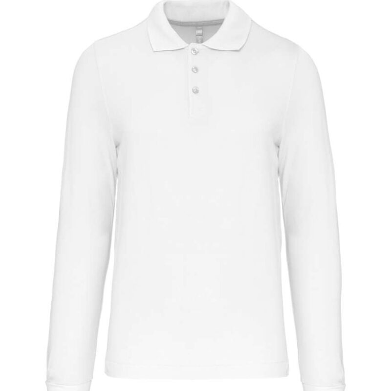 ka243-white-a2 Kariban MEN'S LONG-SLEEVED POLO SHIRT - Λευκό