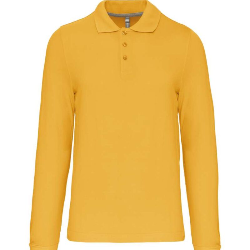 ka243-yellow-a2 Kariban MEN'S LONG-SLEEVED POLO SHIRT - Κίτρινο