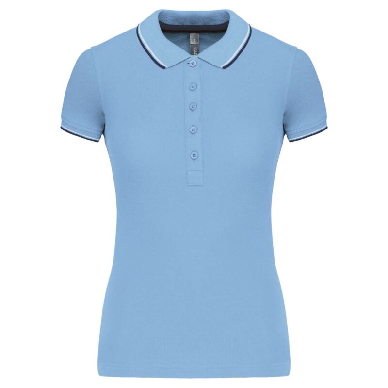 Kariban LADIES' SHORT-SLEEVED POLO SHIRT - Γαλάζιο/Ναυτικό μπλε/Λευκό