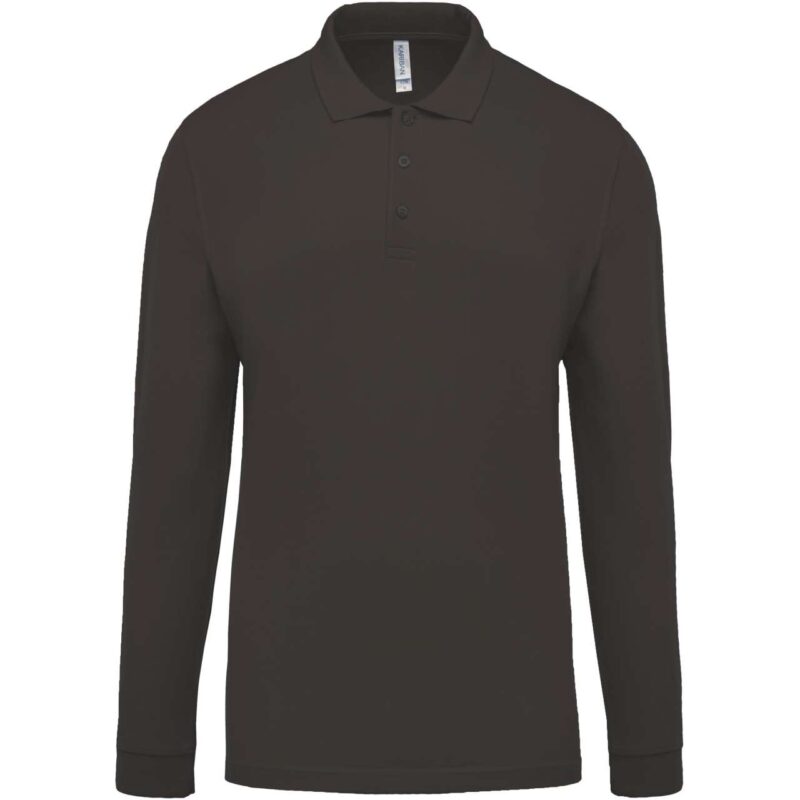 ka256-dark_grey-a2 Kariban Ανδρικό LONG-SLEEVED Πικέ POLO SHIRT - Σκούρο Γκρι