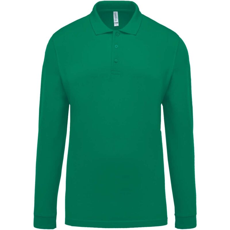 ka256-kelly_green-a1 Kariban Ανδρικό LONG-SLEEVED Πικέ POLO SHIRT - πράσινο του Κέλι