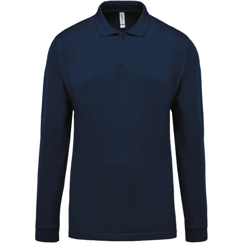 ka256-navy-a1 Kariban Ανδρικό LONG-SLEEVED Πικέ POLO SHIRT - Μπλε μαρίν