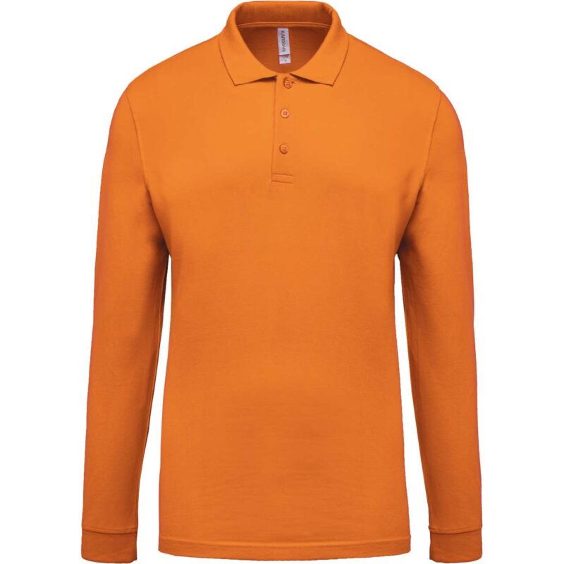 ka256-orange-a1 Kariban Ανδρικό LONG-SLEEVED Πικέ POLO SHIRT - πορτοκαλί