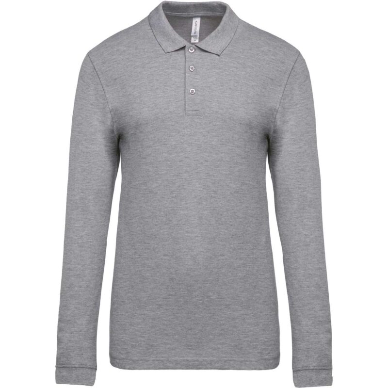ka256-oxford_grey-a1 Kariban Ανδρικό LONG-SLEEVED Πικέ POLO SHIRT - 90% Βαμβάκι/10% Βισκόζη