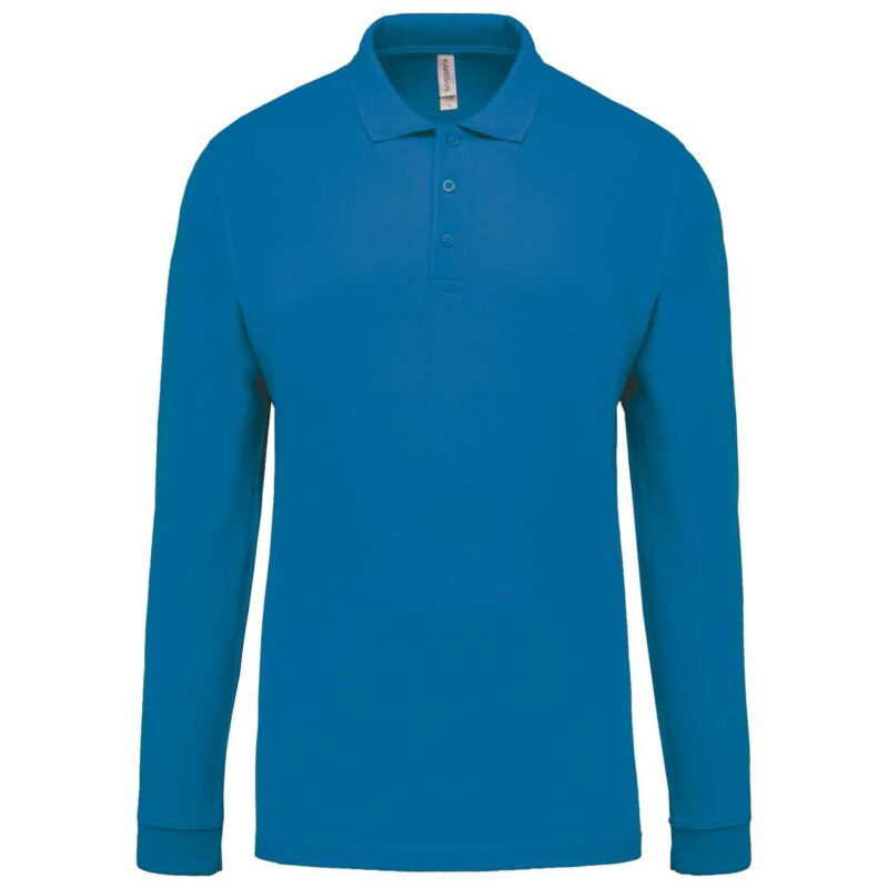 Kariban Ανδρικό LONG-SLEEVED Πικέ POLO SHIRT - Τροπικό Μπλε