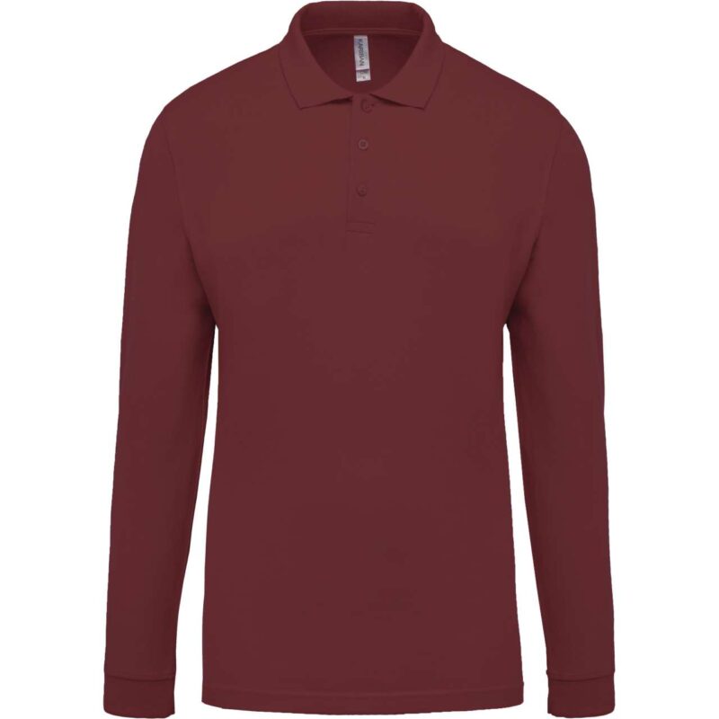 ka256-wine-a2 Kariban Ανδρικό LONG-SLEEVED Πικέ POLO SHIRT - Κρασί